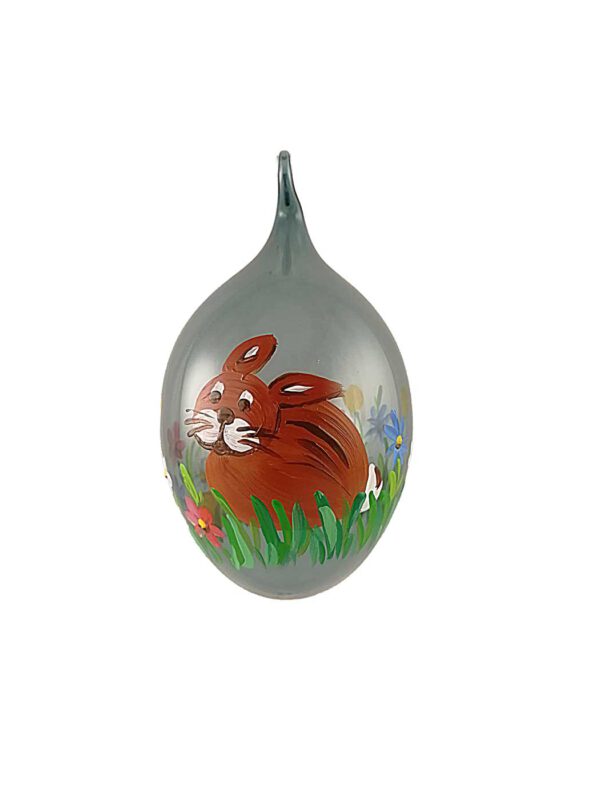 6er Osterei blau mit Hase
