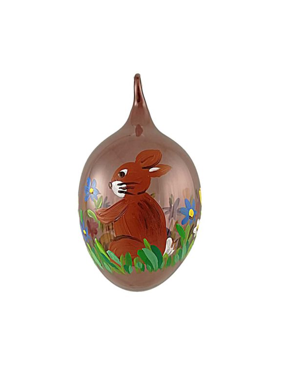 6er Osterei violett mit Hase