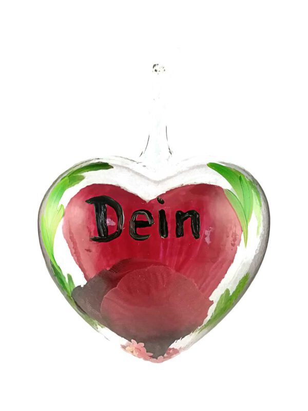 10er Herz rot mit Schrift und Namen