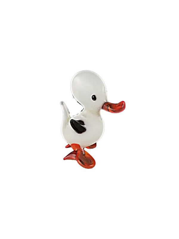 Glasfigur Ente weiß stehend