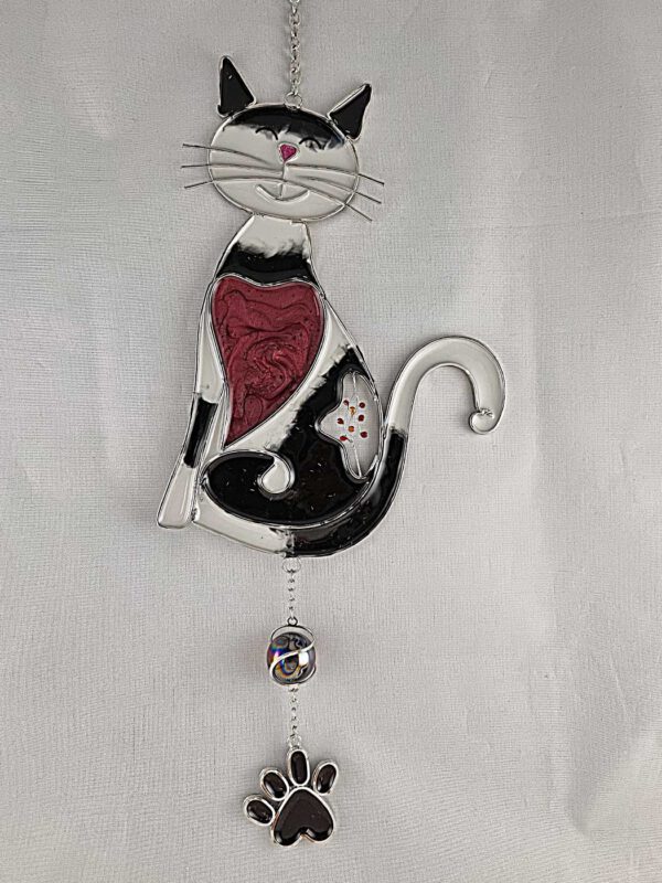 Fensterbild Katze groß sitzend