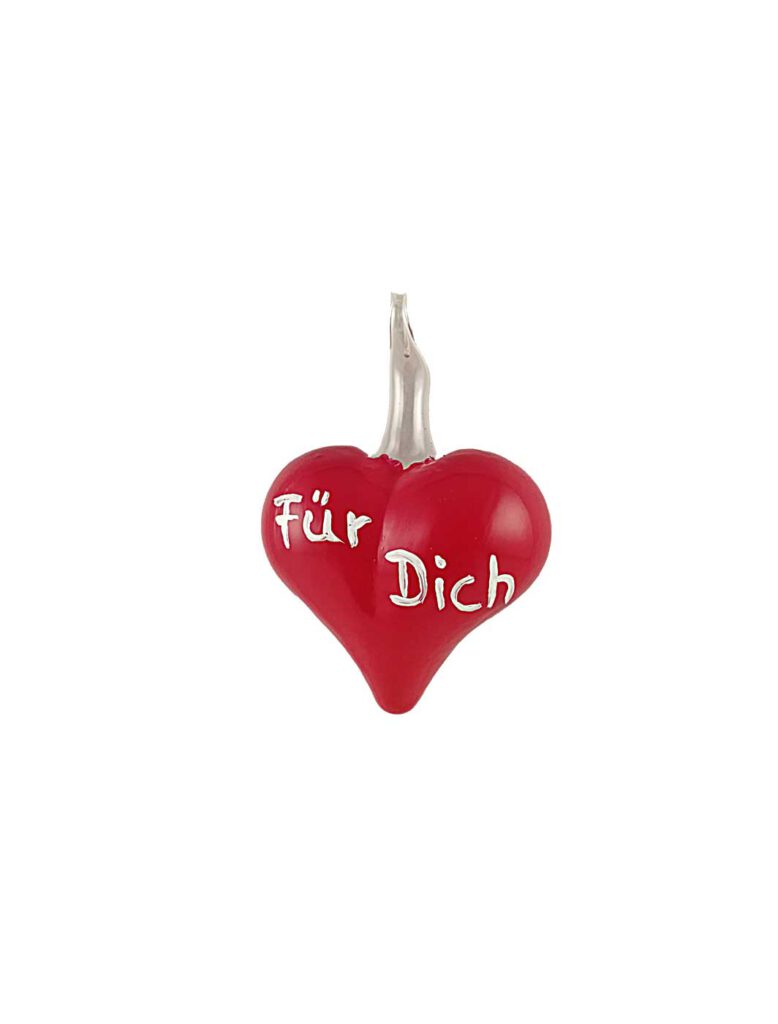 5er Herz mit Schrift Glasbläserei Andreas Voigt