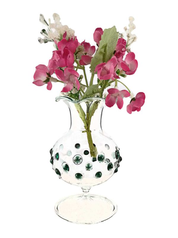 Vase kristall mit Noppen rund
