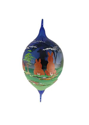 10er Osterei kobaltblau mit Doppelhaken