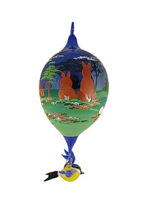 10er Osterei kobaltblau mit Meise