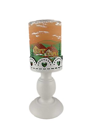 Leuchter mit Metallfuß terracotta Sommer