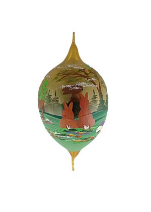 10er Osterei gelb Hase mit Doppelhaken