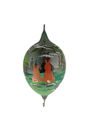 10er Osterei blau Hase mit Doppelhaken