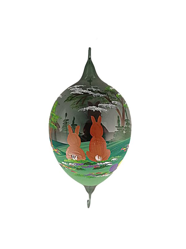 10er Osterei blau Hase mit Doppelhaken