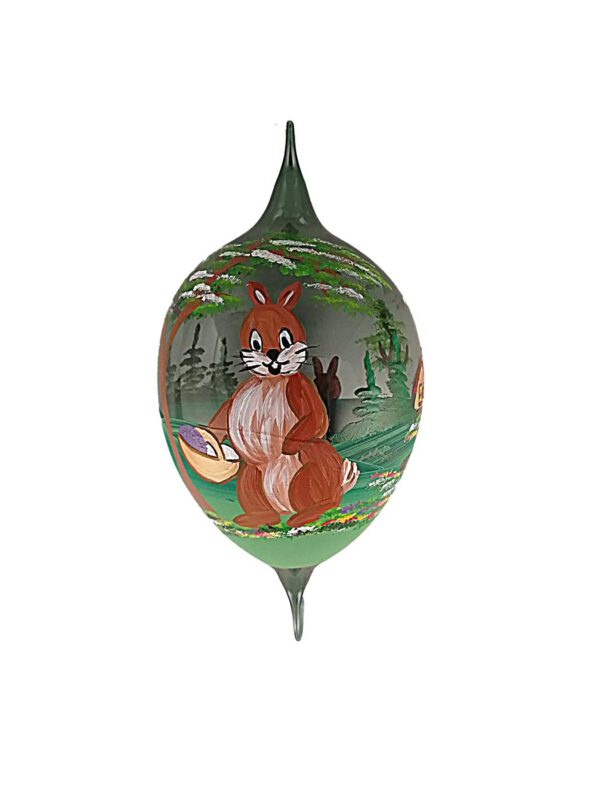 10er Osterei blau Hase mit Doppelhaken