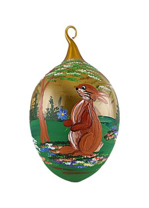 10cm Osterei gelb Hase und Schneemann