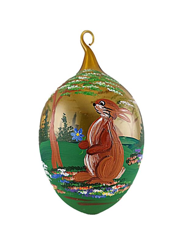 10cm Osterei gelb Hase und Schneemann