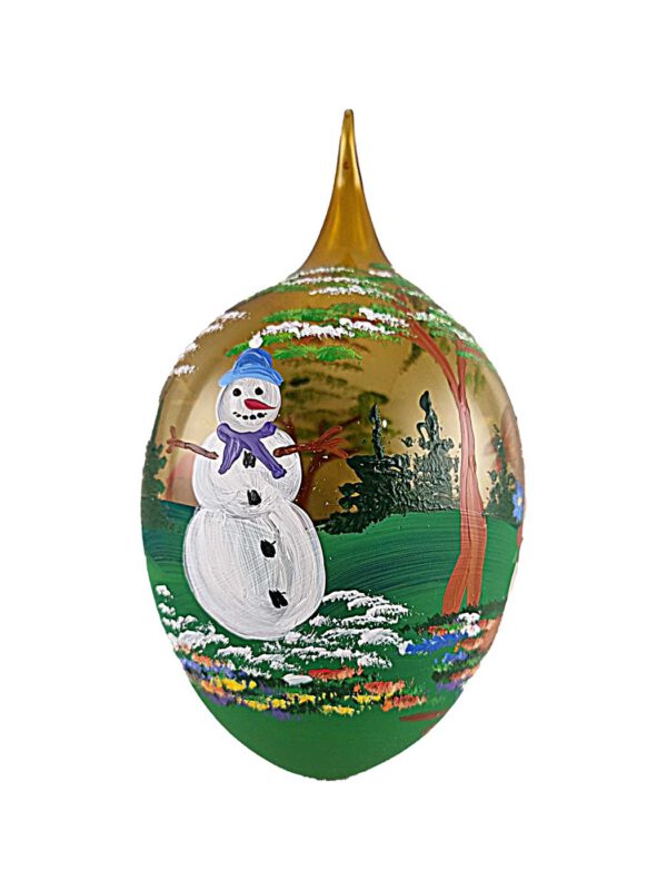 10cm Osterei gelb Hase und Schneemann