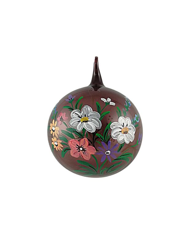 10er Kugel violett Blumenmotiv