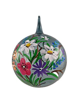 10cm Kugel blau Blumen