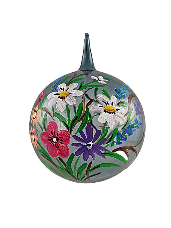 10cm Kugel blau Blumen