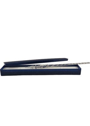 Glasschreiber blau weiß Fadenkern mit Etui