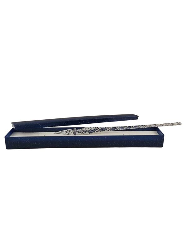 Glasschreiber blau weiß Fadenkern mit Etui