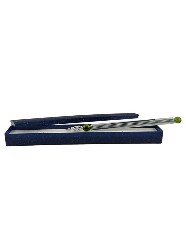 Glasschreiber grün Fadenglas mit Etui
