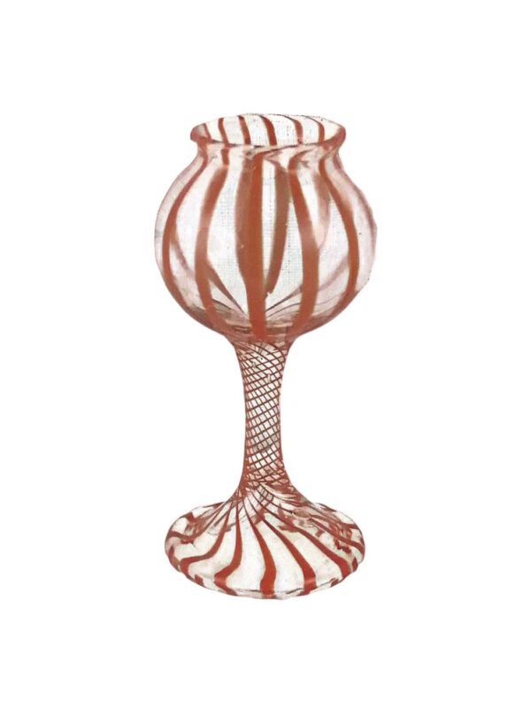 Glasminiatur Kelch Fadenglas rot