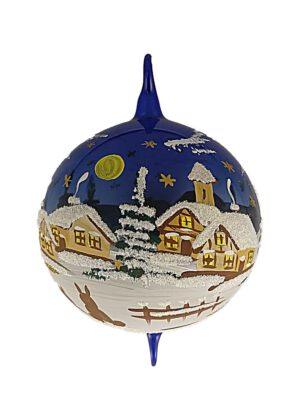 12er Kugel blau mit Doppelhaken Winter