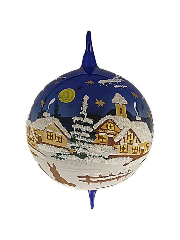 12er Kugel blau mit Doppelhaken Winter
