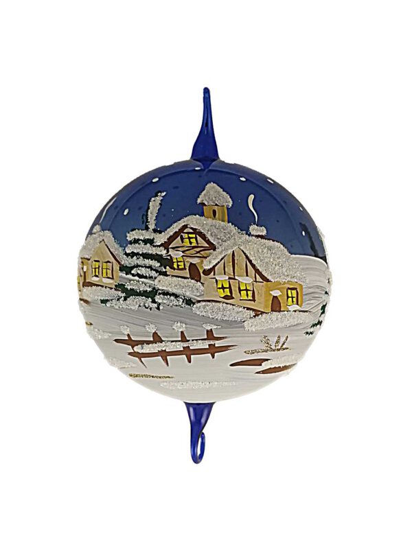 10cm Kugel blau mit Doppelhaken Winter