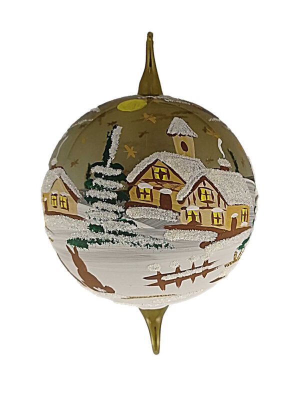 12cm Kugel grün mit Doppelhaken Winter