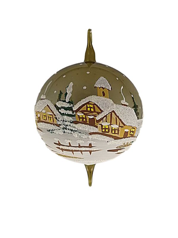 10cm Kugel grün mit Doppelhaken Winter