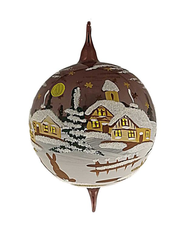 12cm Kugel violett mit Doppelhaken Winter