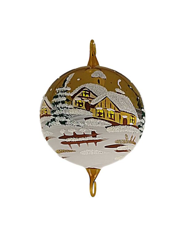 10cm Kugel gelb mit Doppelhaken Winter