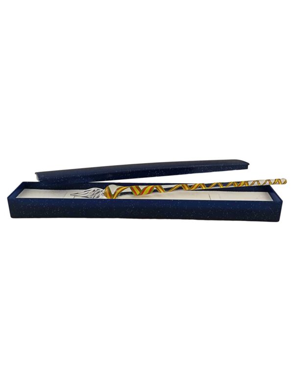 Glasschreiber kristall gelb orange mit Etui