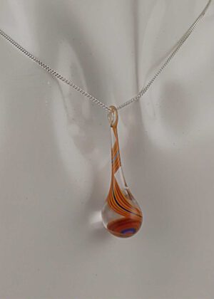 Kette mit Anhänger kristall orange
