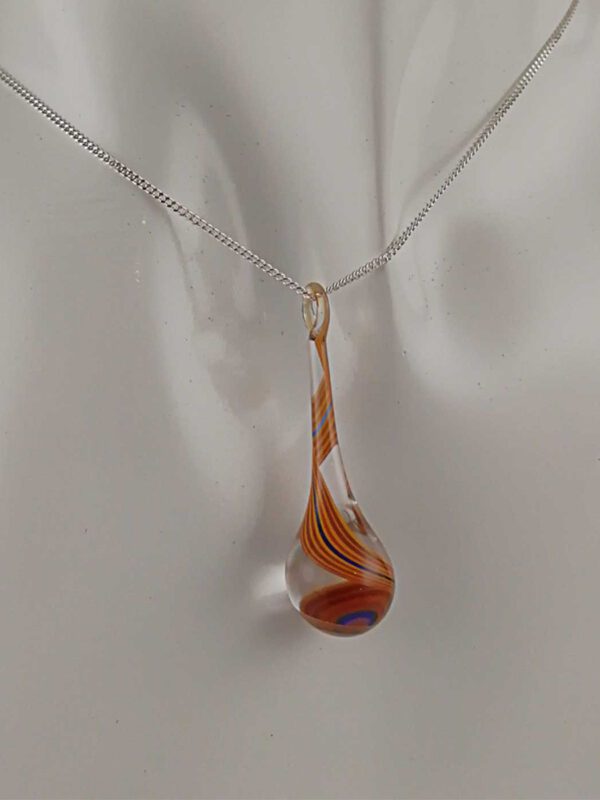Kette mit Anhänger kristall orange