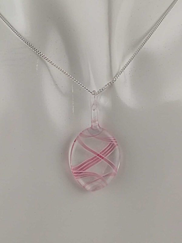 Kette mit Anhänger kristall rosa