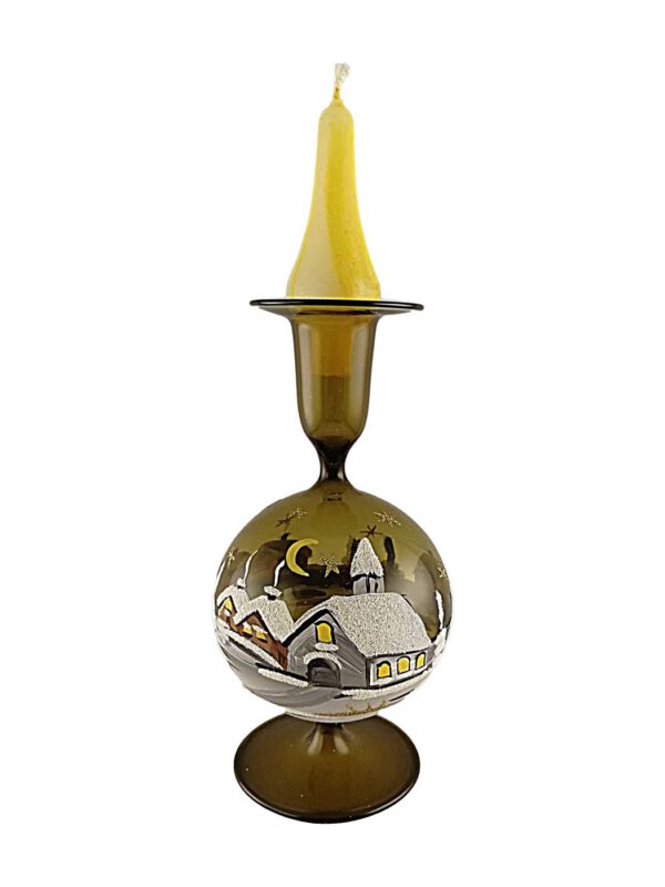 Kerzenhalter grün mit Kerze