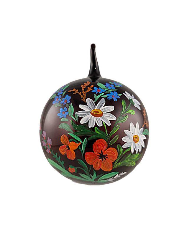10cm Kugel schwarz Blumen