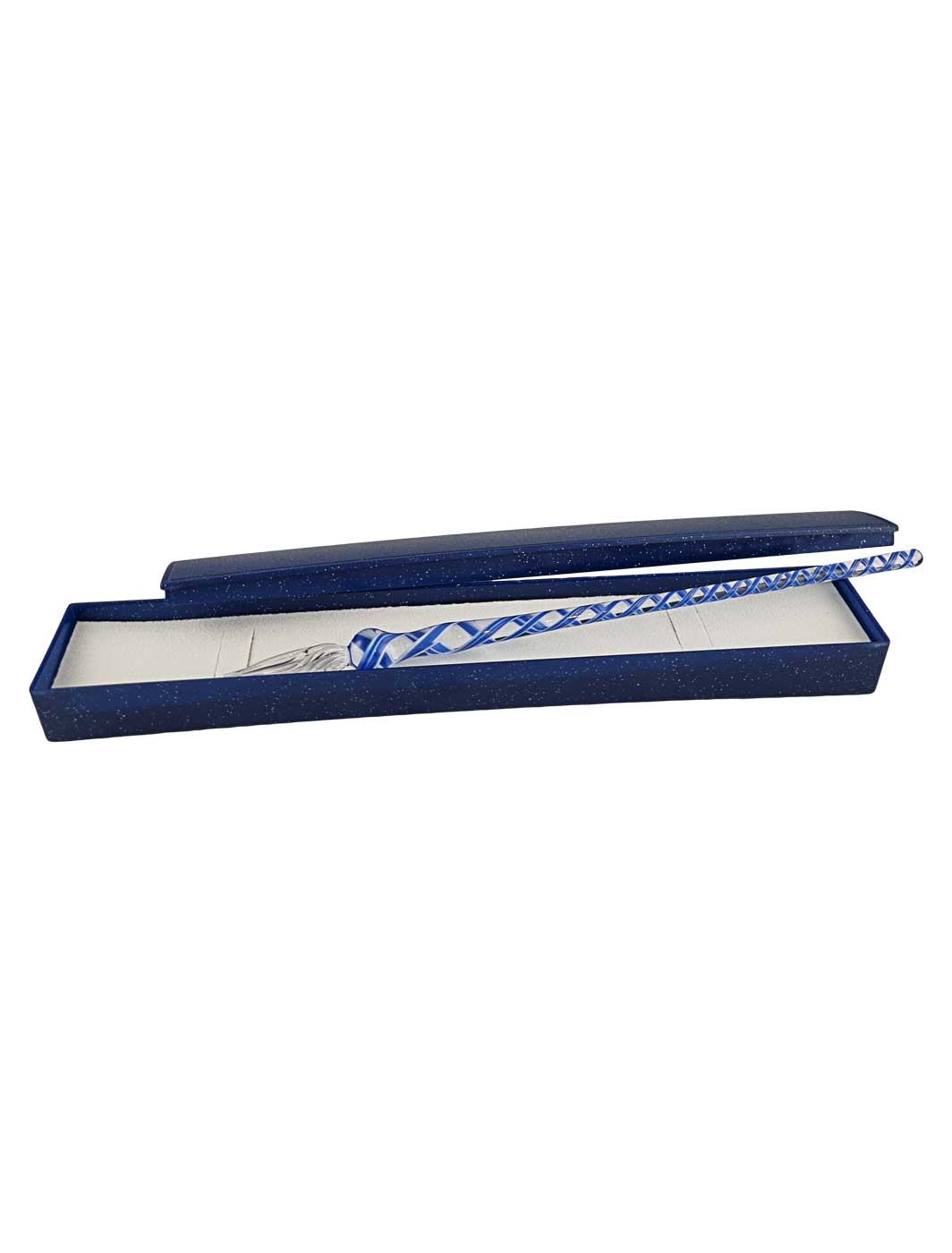 Glasschreiber blau weiß mit Etui