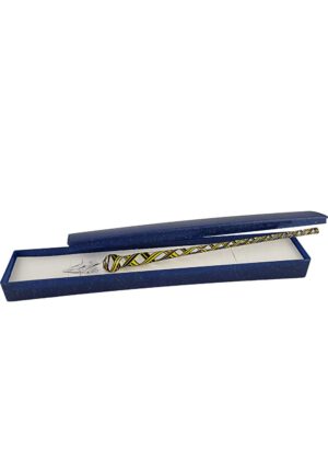 Glasschreiber gelb schwarz mit Etui