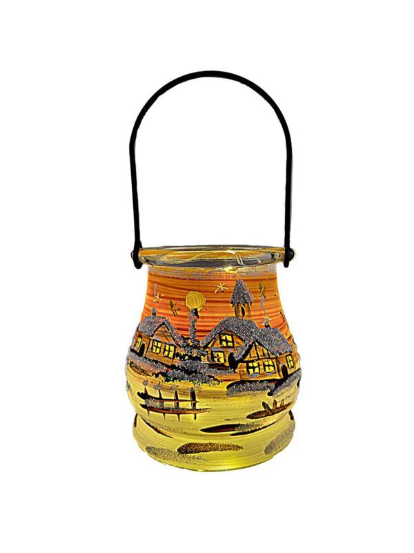 Glaslaterne terracotta bemalt