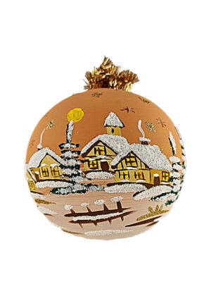 12cm Kugel beleuchtet terracotta