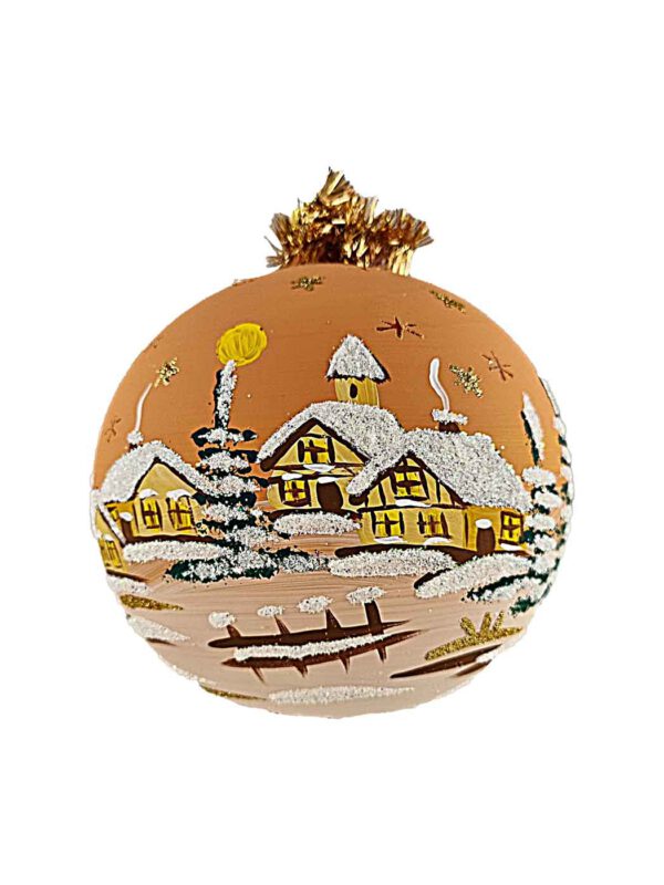 12cm Kugel beleuchtet terracotta