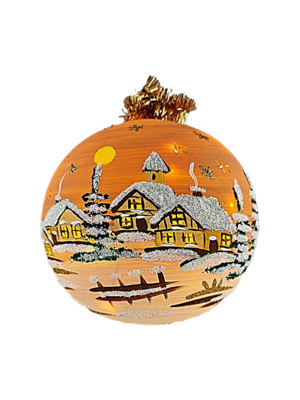 12cm Kugel beleuchtet terracotta
