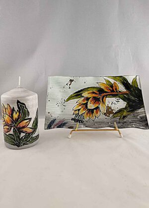 Glasplatte Lobelie eckig