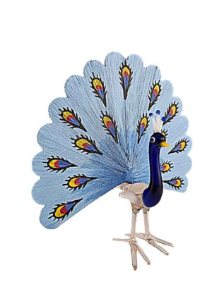 Pfau Glasfederrad hellblau