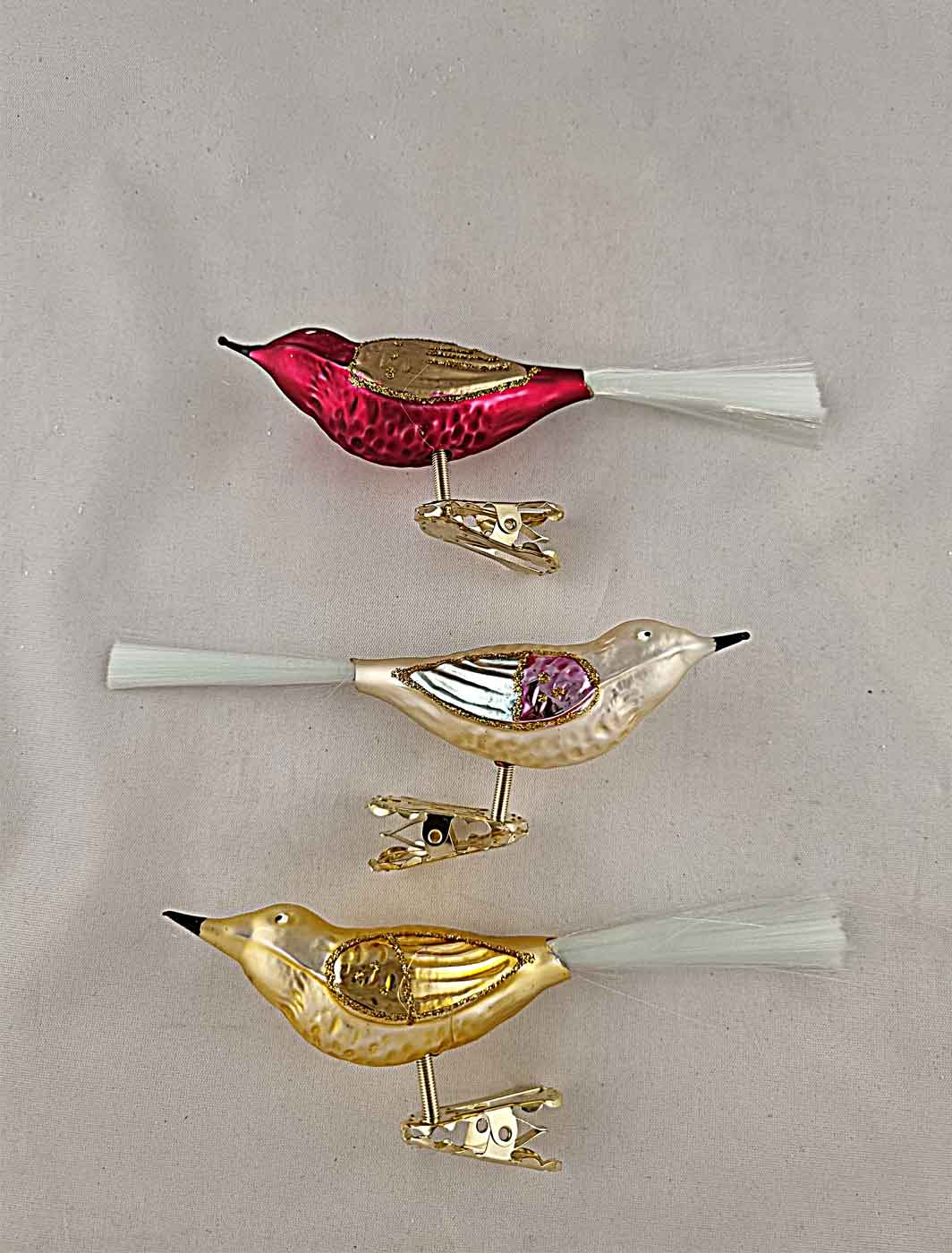 Vögel 3er Set Glasfaserschwanz