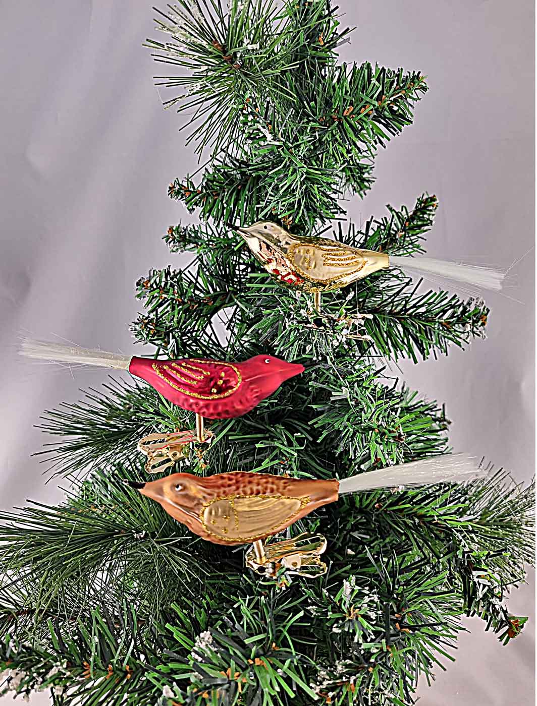 16-146-voegel-3er-set-glasfaserschwanz Vögel 3er Set Glasfaserschwanz