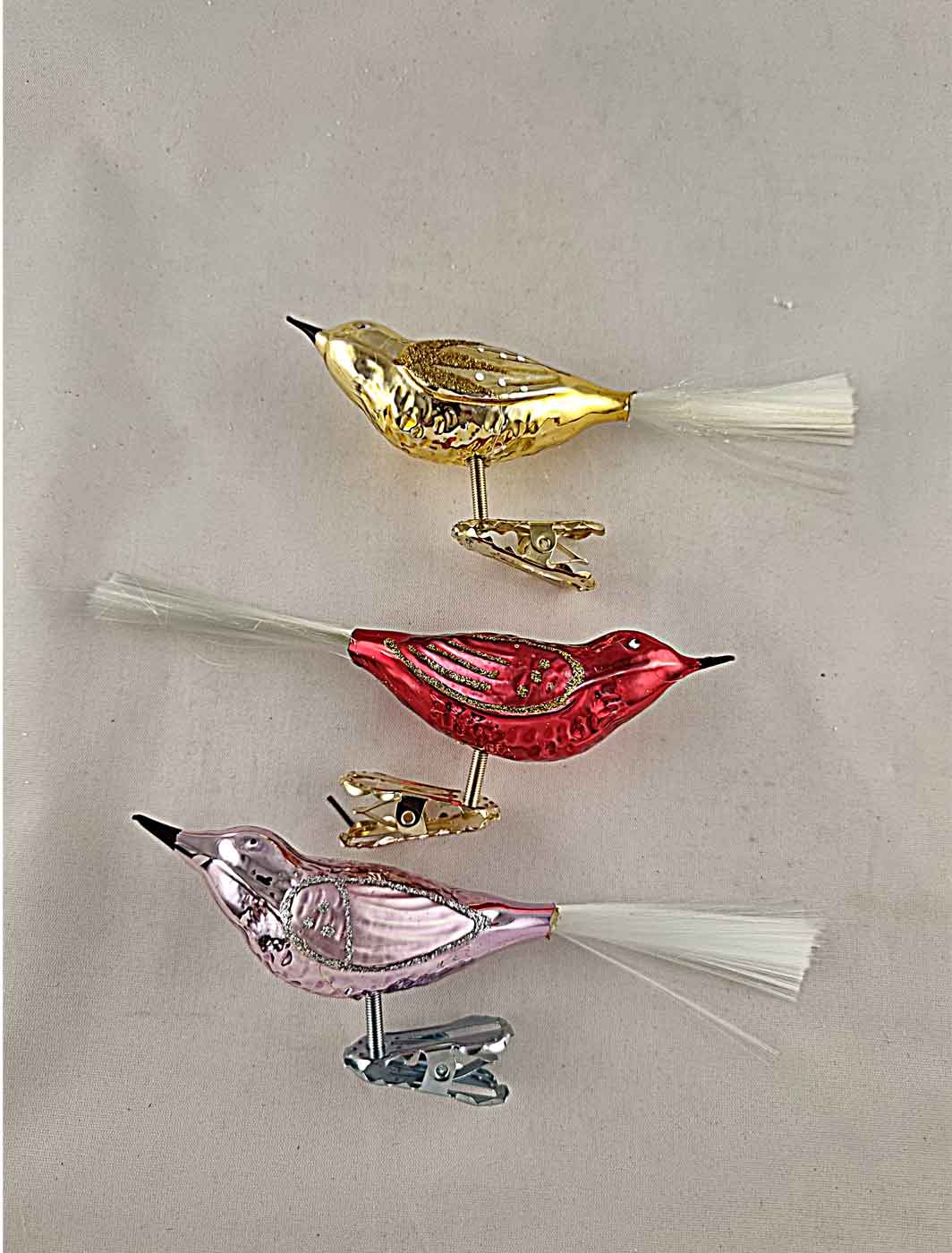 Vögel 3er Set Glasfaserschwanz