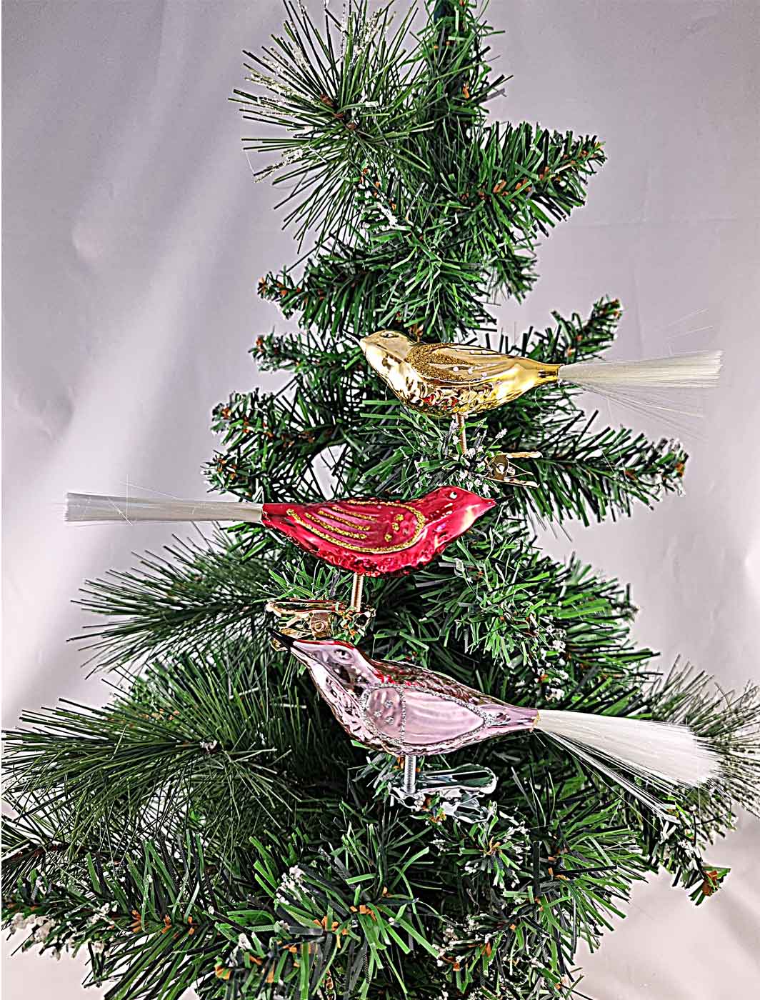 Vögel 3er Set Glasfaserschwanz