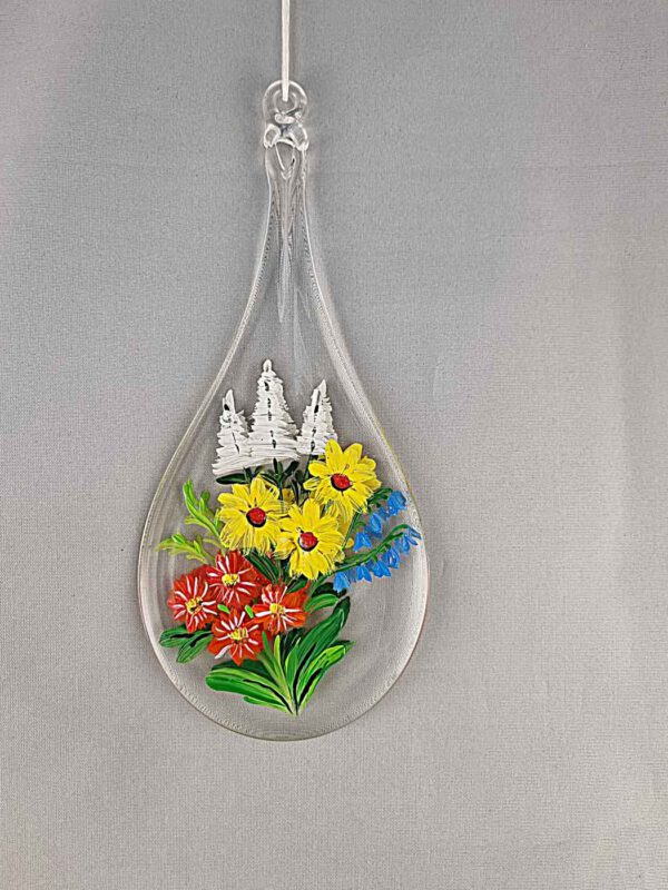 Glastropfen Blumen